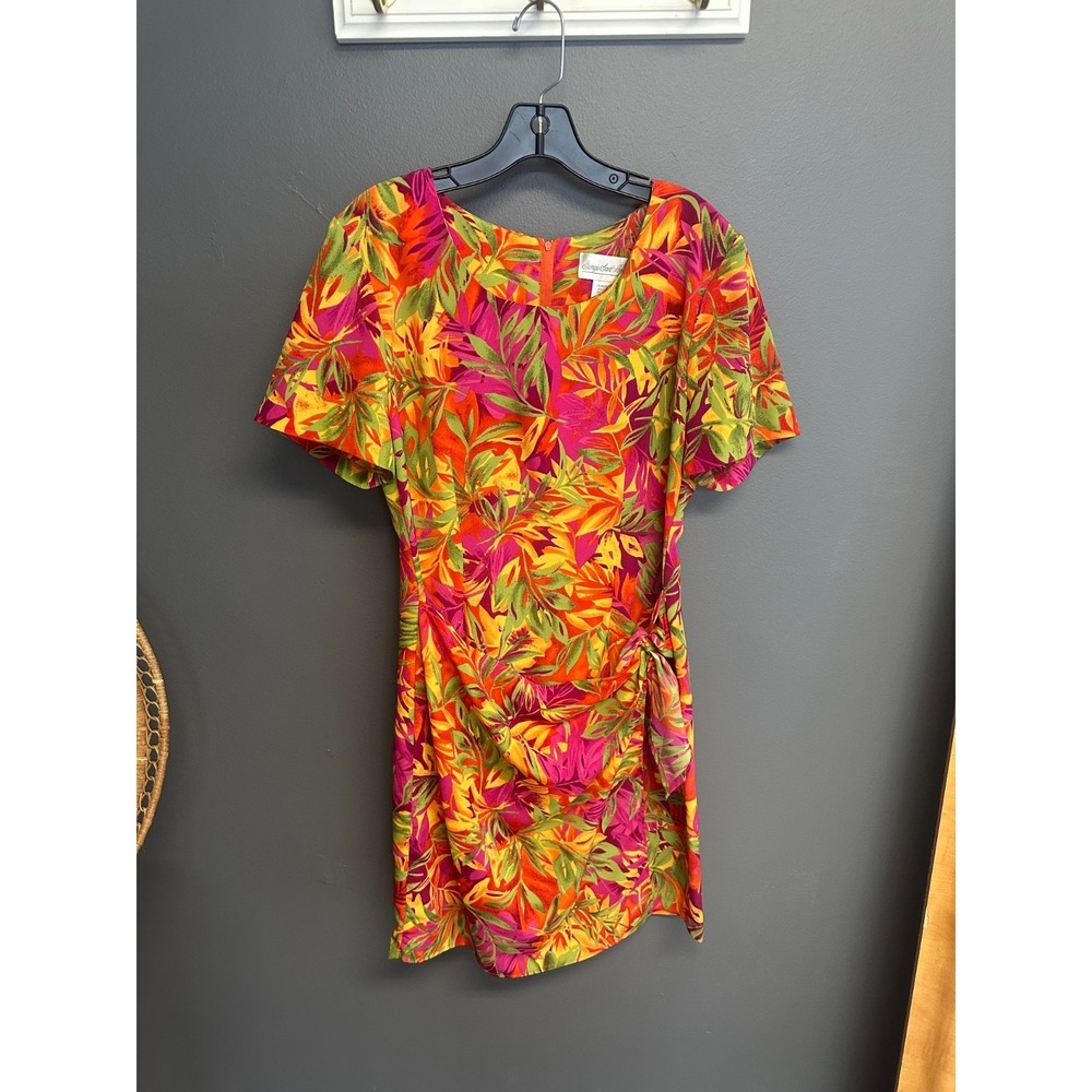 Giorgio Sant' Angelo Hawaiian Wrap Dress Womens‎ 12 Tropical Floral Knotted